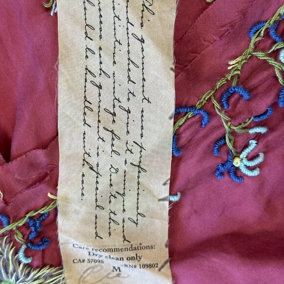 RANGOON Vintage Silk Embroidered Camisole Tank Blouse Size Medium 1/2 Zip - Picture 4 of 11